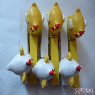 廠家直銷樹(shù)脂母雞便簽萬(wàn)用夾 手工彩繪，憨態(tài)可掬套二
